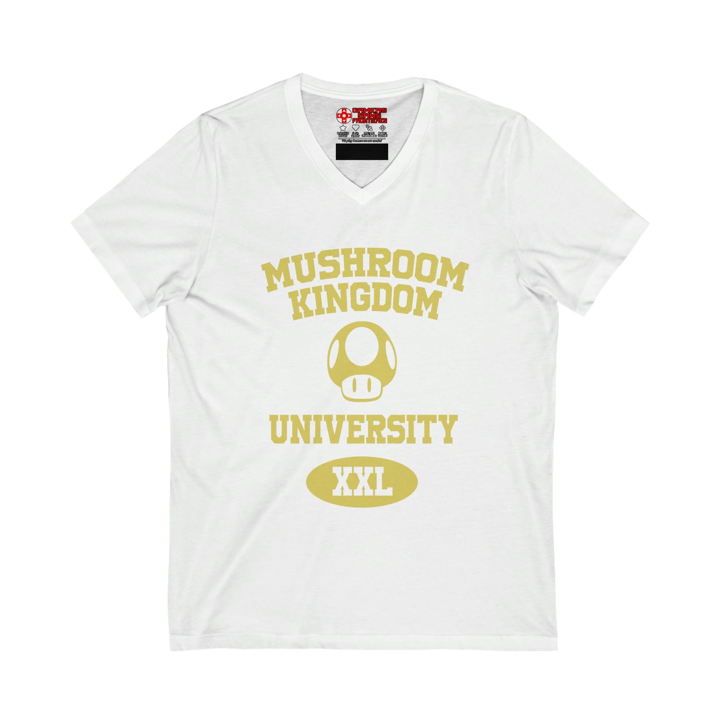 Super Mario Bros Men's V Tee - Mushroom Kingdom University