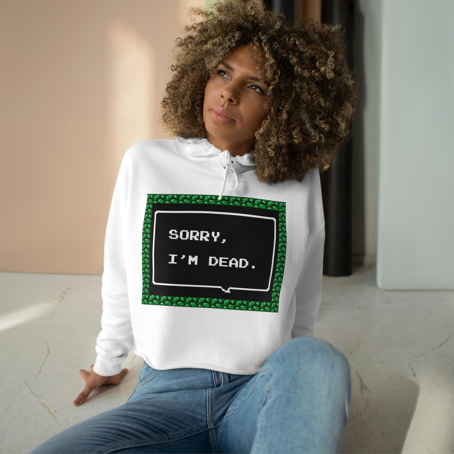Women's Crop Hoodie - Sorry, I'm Dead