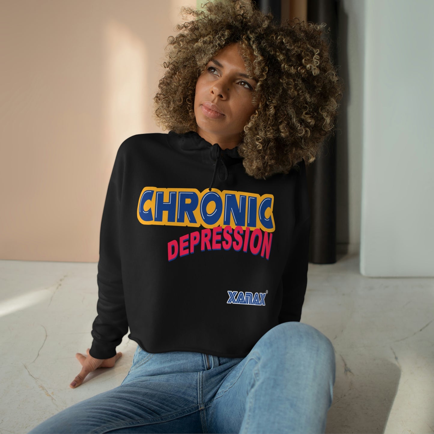 Women's Crop Hoodie - Chronic Depression