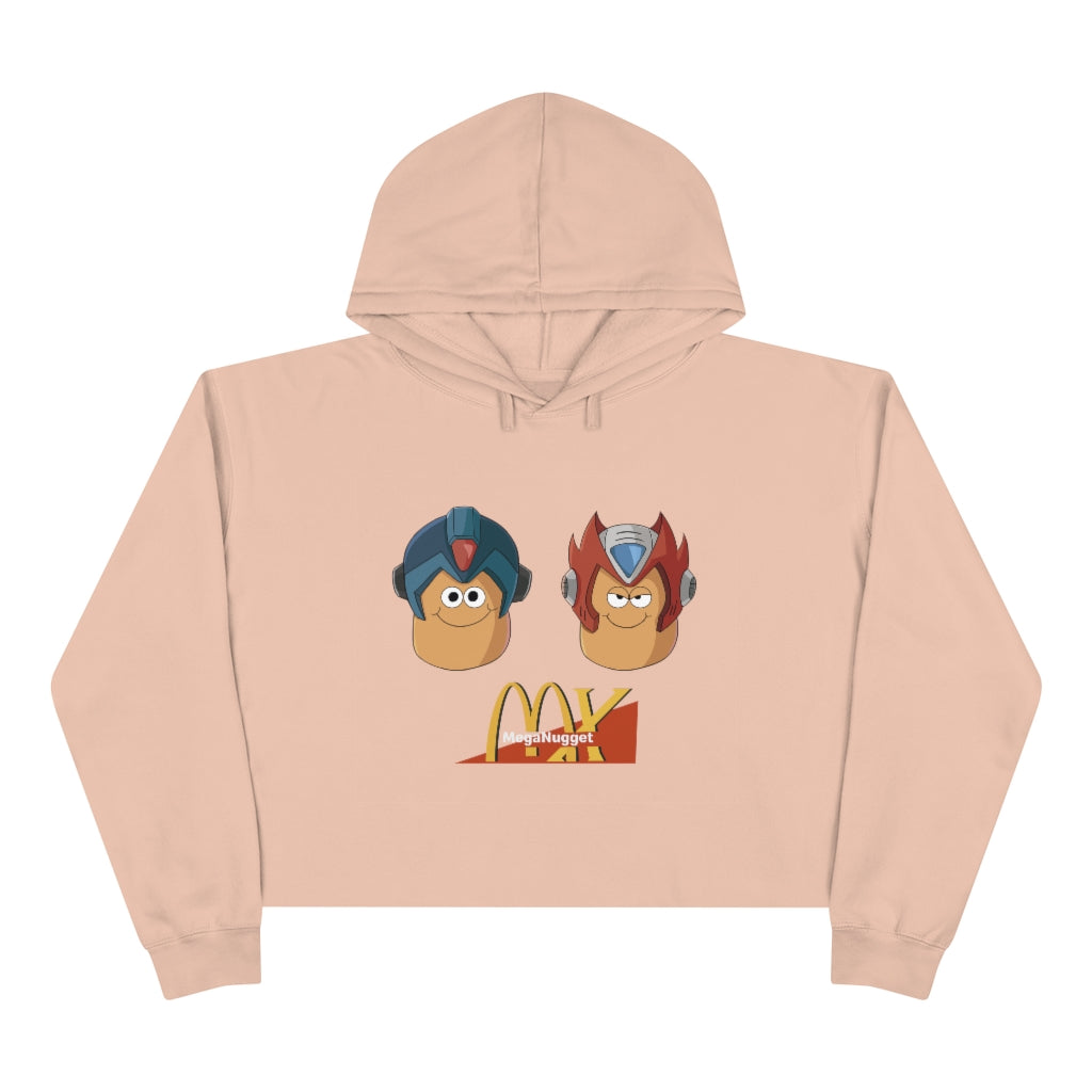 Pink Mega Man Crop Hoodie Gaming Fashion