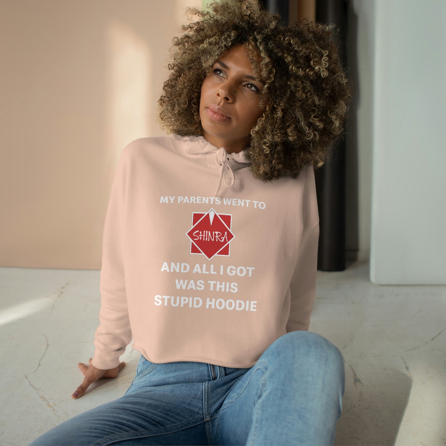 Women's Crop Hoodie - S#!tty Shinra Souvenir