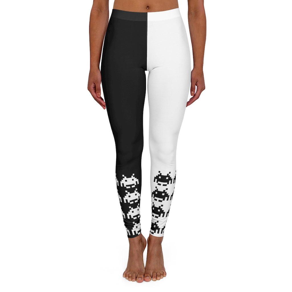 Women's Leggings - Monochromatic Invaders