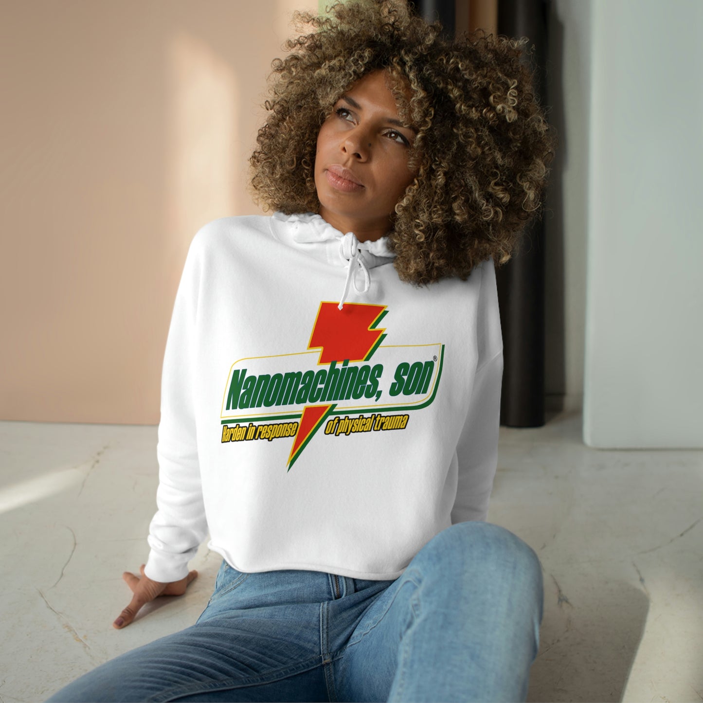 Women's Crop Hoodie - Nanomachines, son