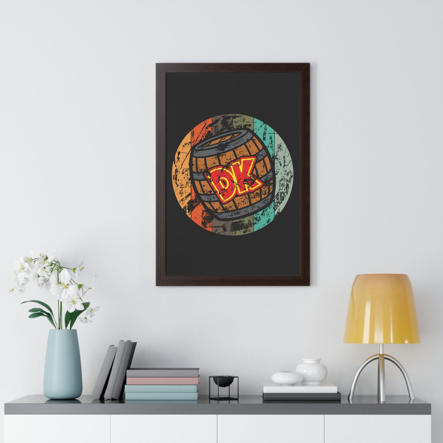 Donkey Kong Framed Poster - DK Vintage Barrel