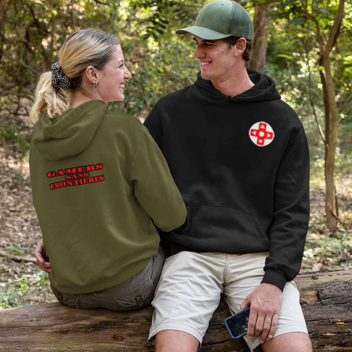 Military Green Gamers Sans Frontieres Hoodie Gaming Fashion