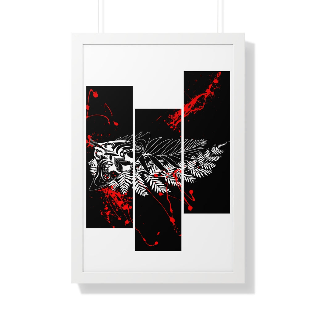 Framed Poster - Moth Tattoo Black