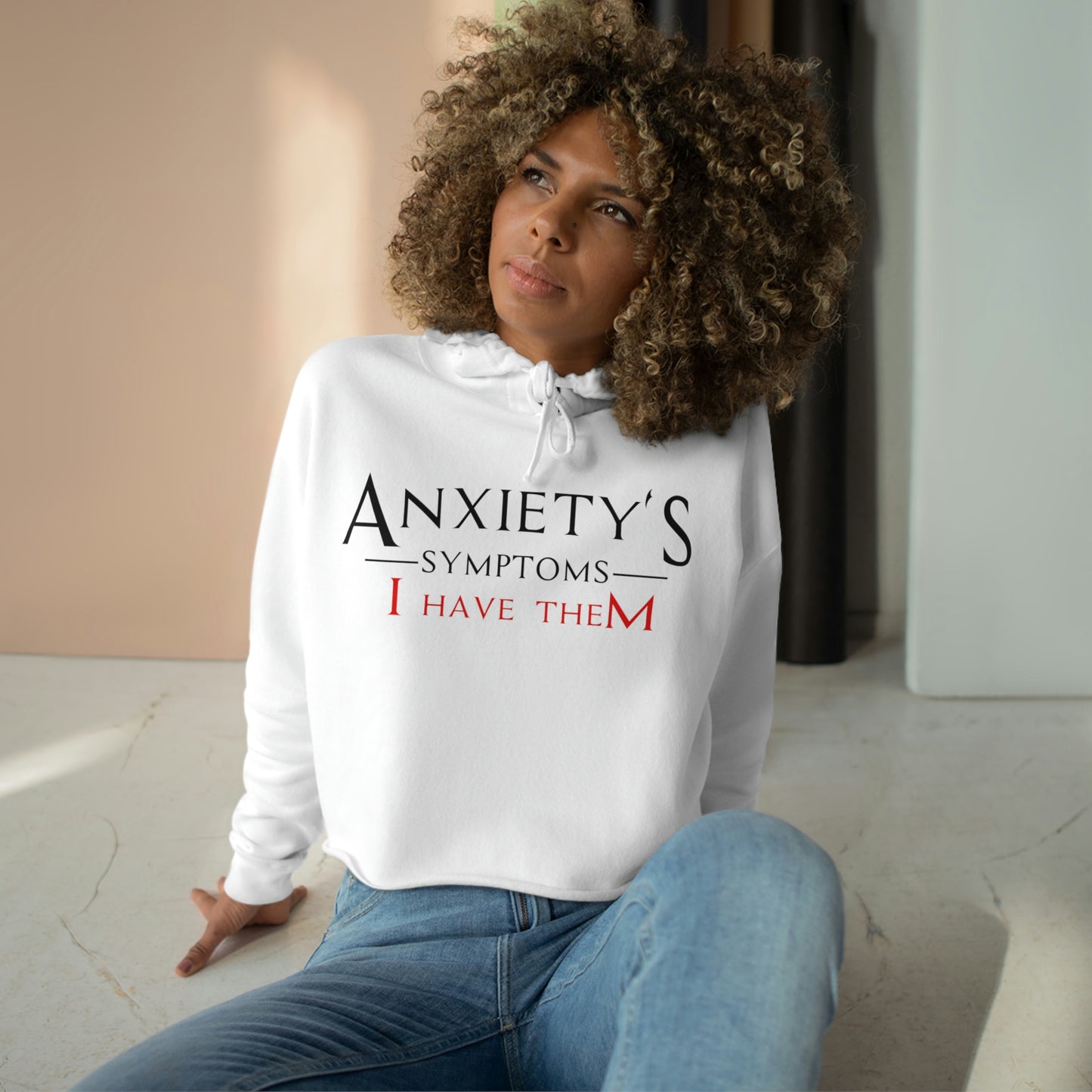 Women's Crop Hoodie - Anxiety's Symptons