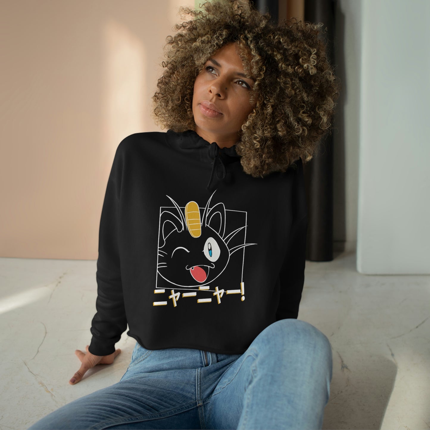 Pokémon Women's Crop Hoodie - Meowth