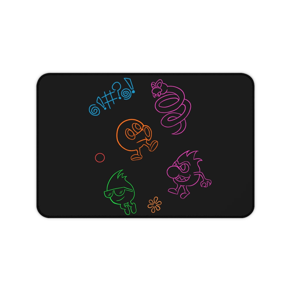 Desk Mat - Neon Q-Bert