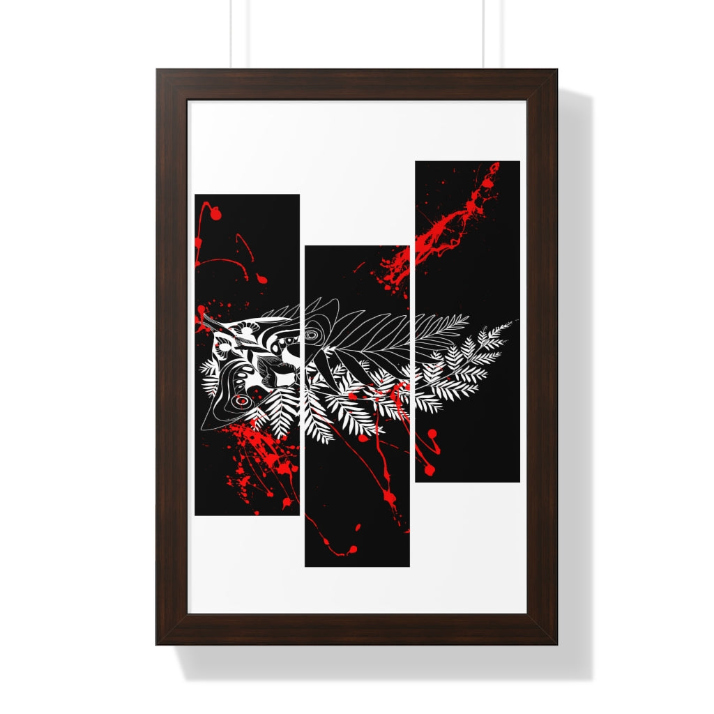 Framed Poster - Moth Tattoo Black