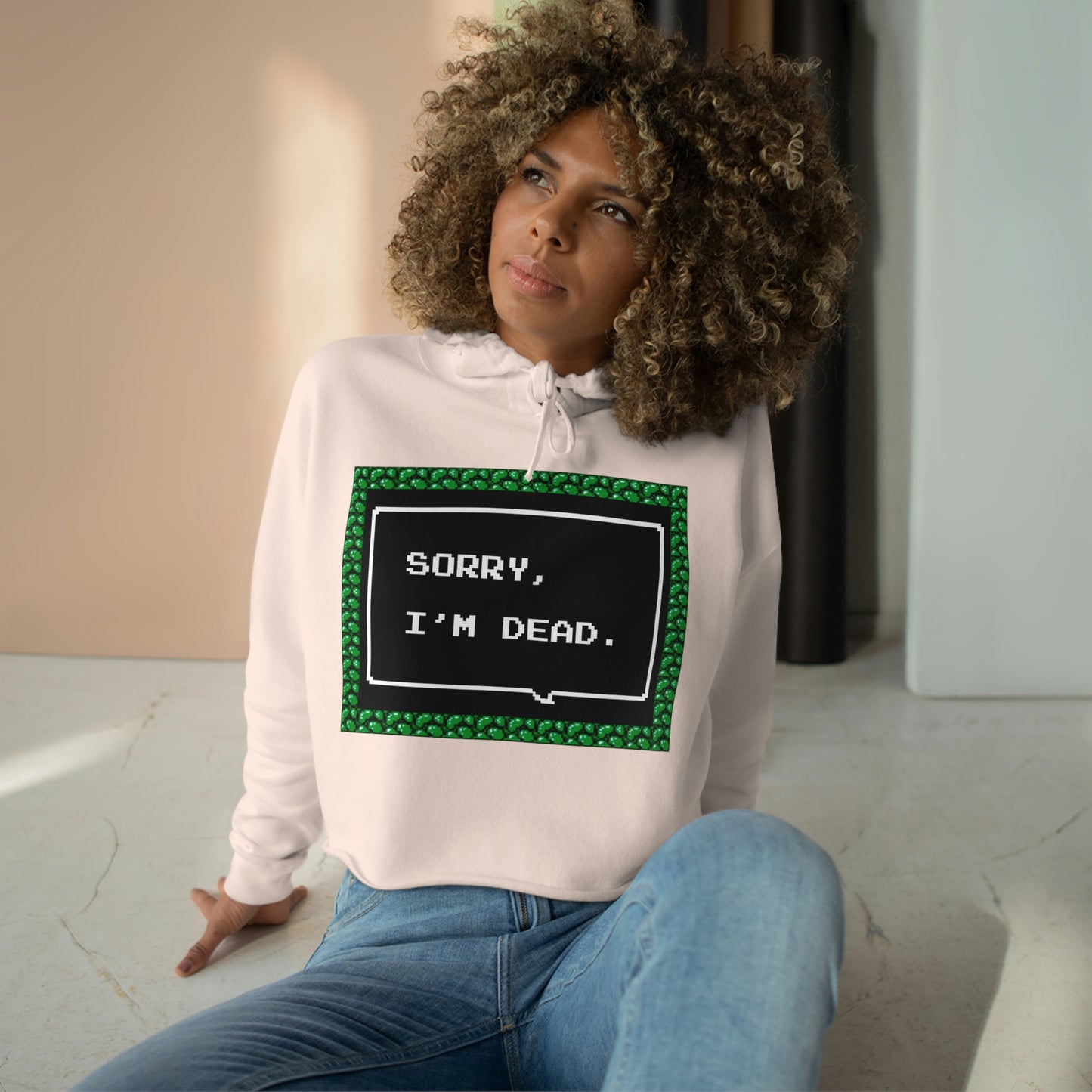 Women's Crop Hoodie - Sorry, I'm Dead