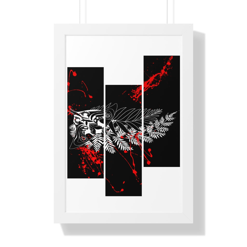 Framed Poster - Moth Tattoo Black