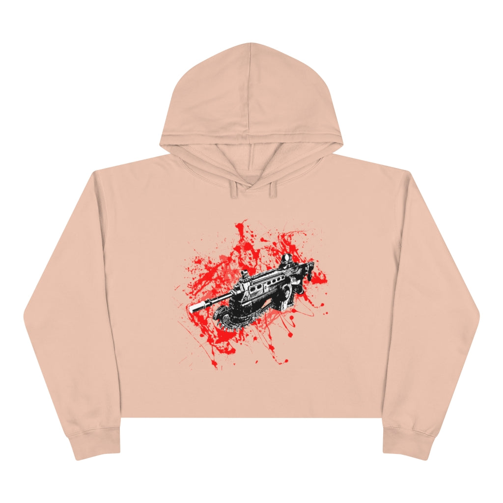 Pink Gears of War Crop Hoodie Gaming Fashion
