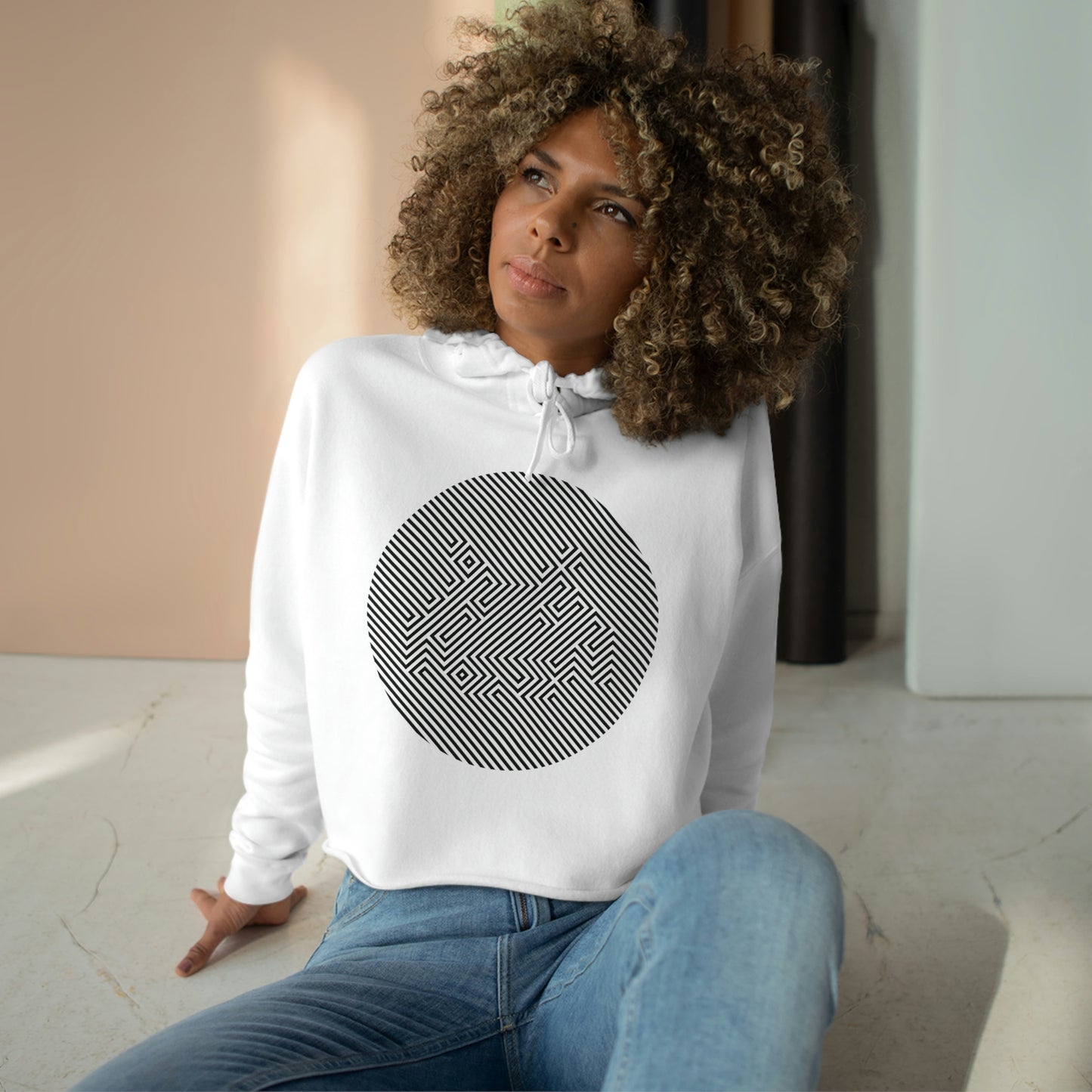 Women's Crop Hoodie - Invader Stealth