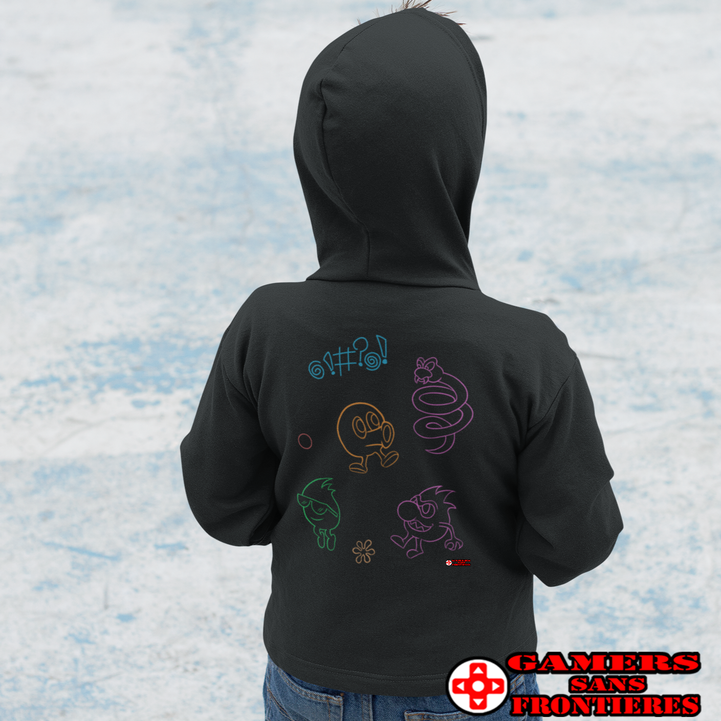 Q-Bert Kids' Hoodie - Neon Q-Bert