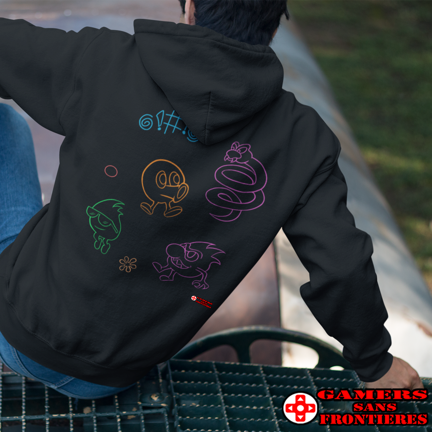 Unisex Hoodie - Neon Q-Bert