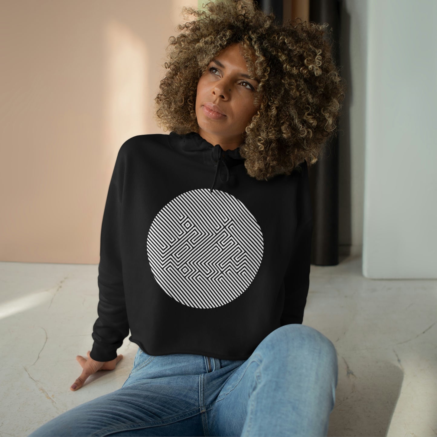 Women's Crop Hoodie - Invader Stealth