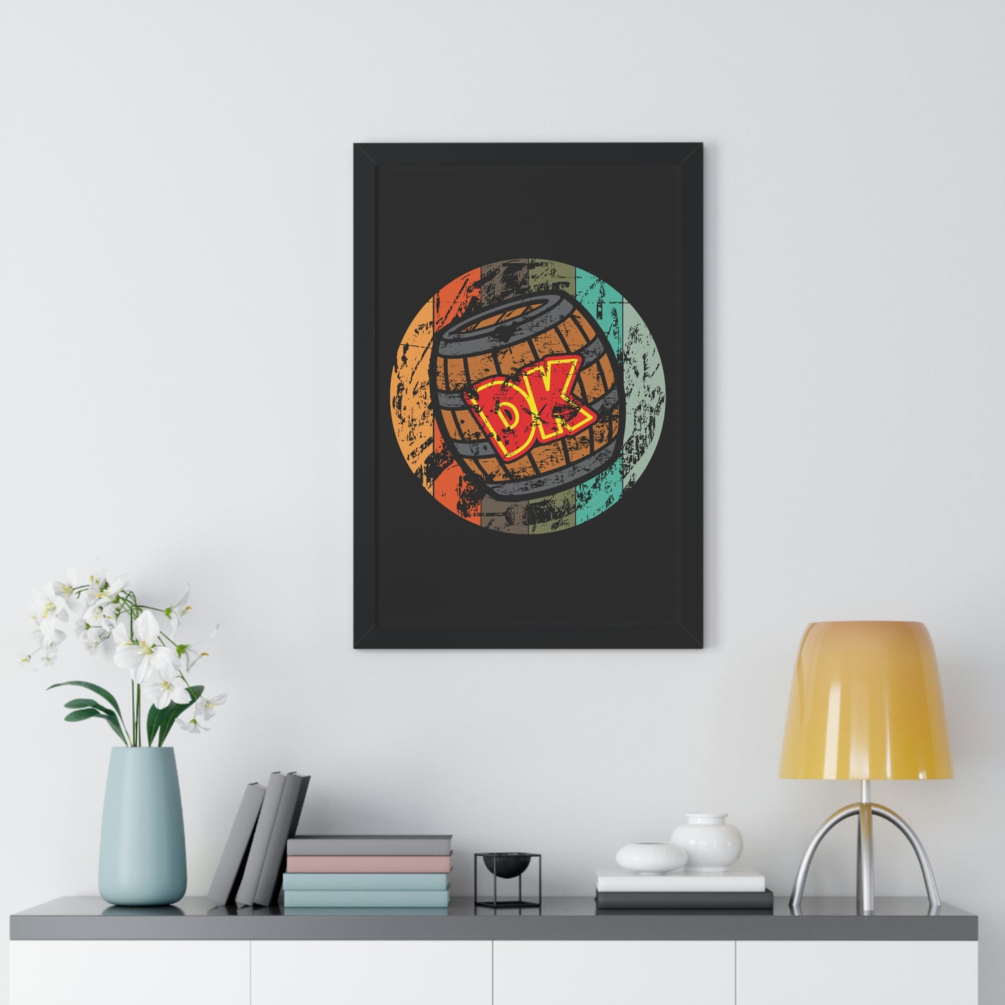 Donkey Kong Framed Poster - DK Vintage Barrel