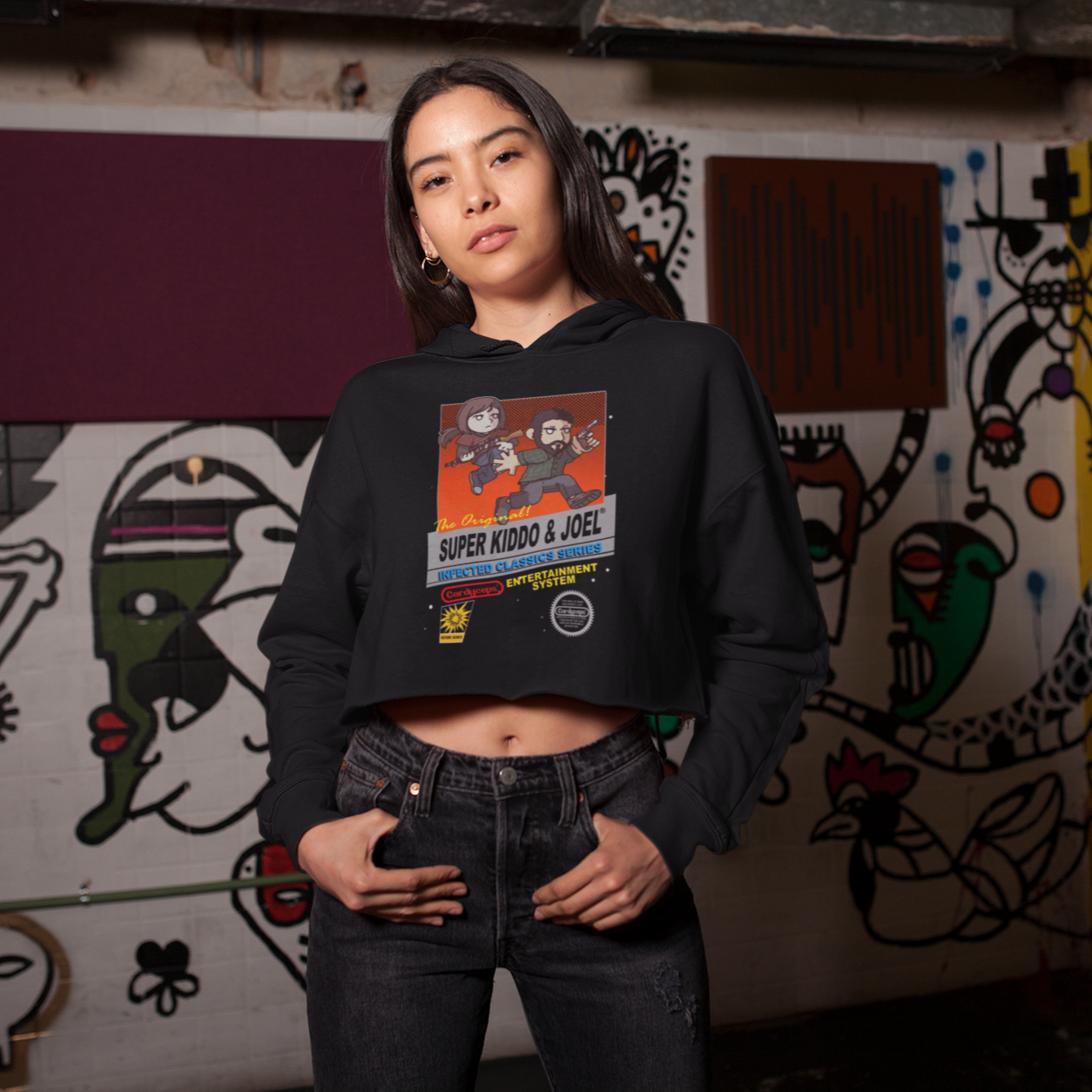 Black TLU | The Last of Us Cropped Hoodie Gaming Fashion