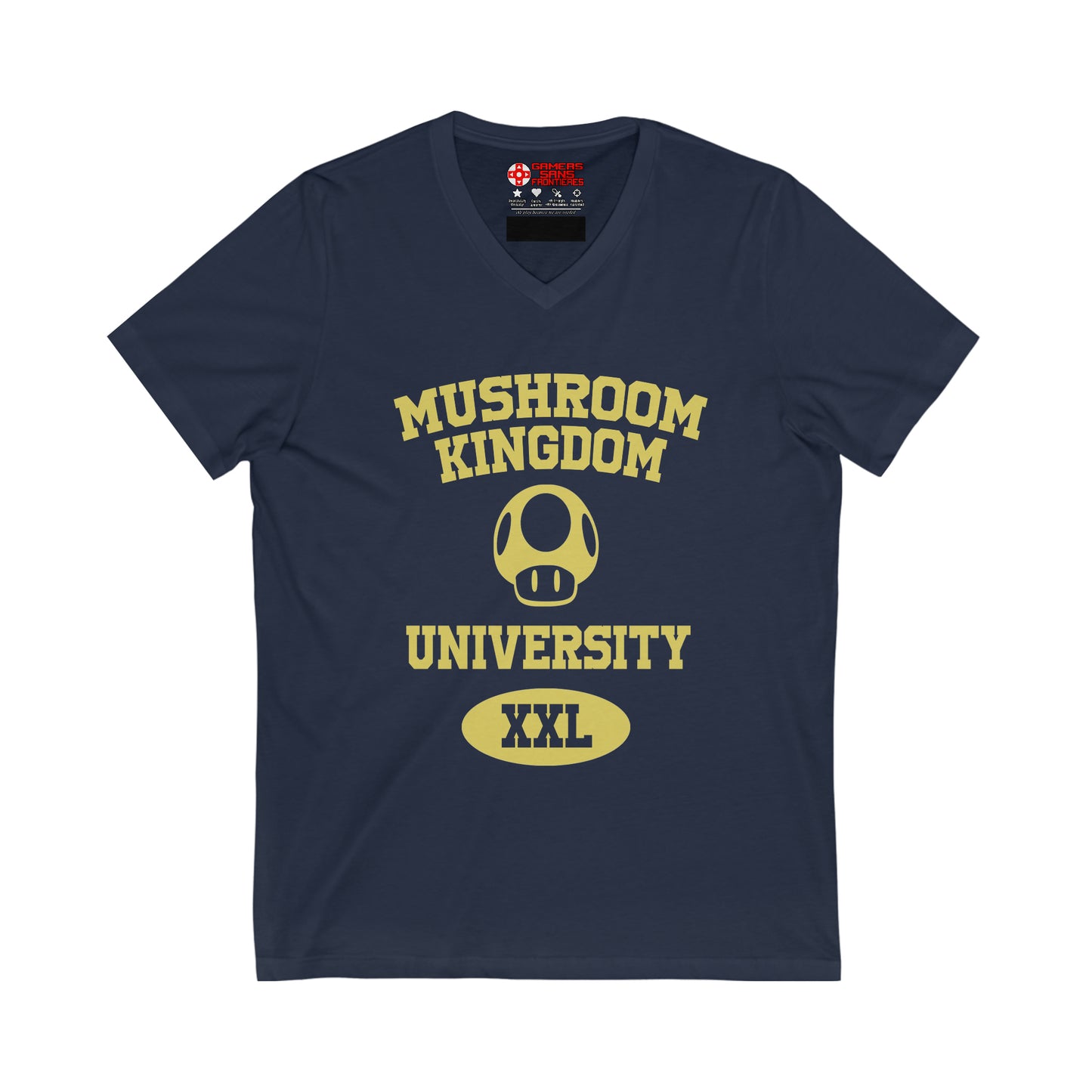 Super Mario Bros Men's V Tee - Mushroom Kingdom University