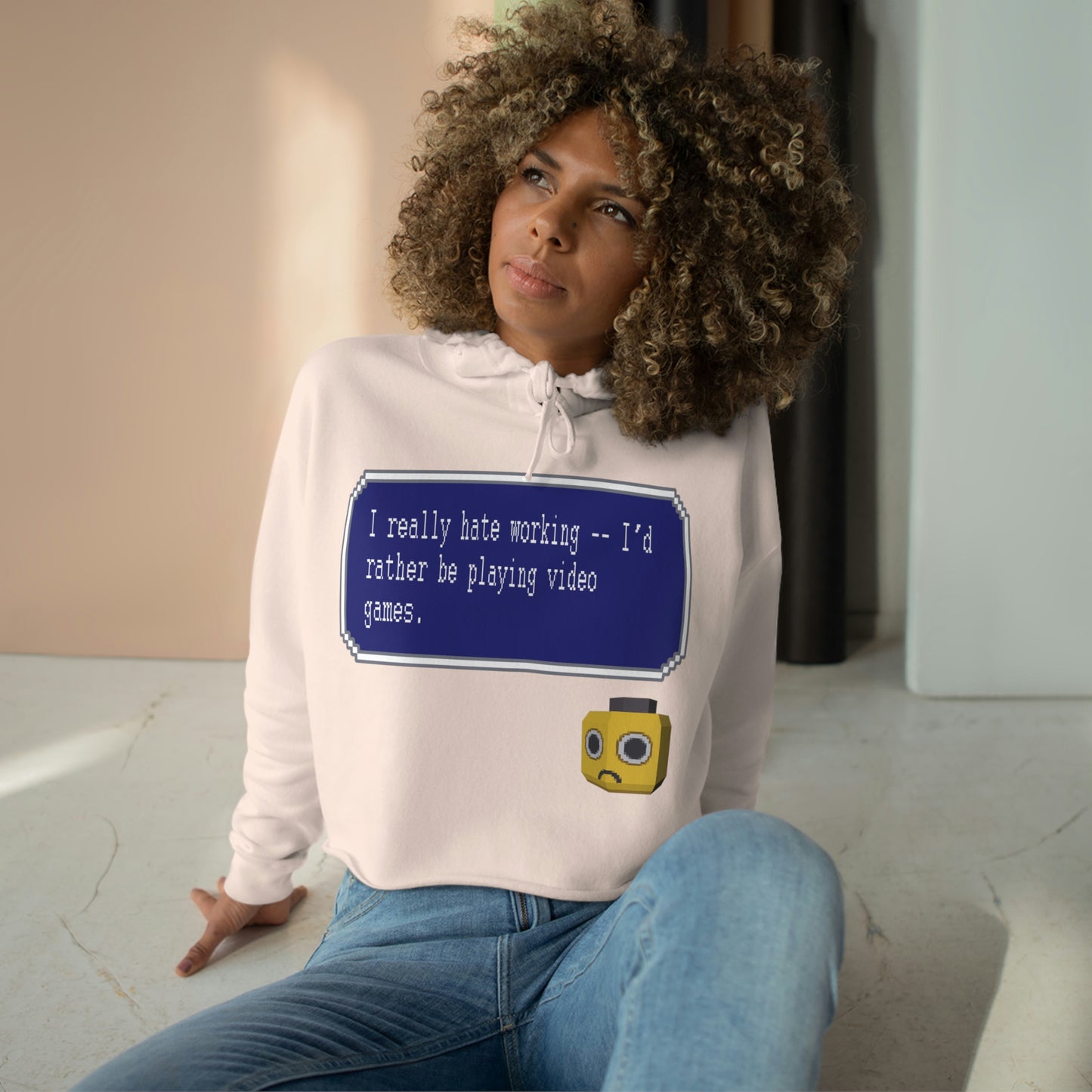 Women's Crop Hoodie - I Really Hate Working