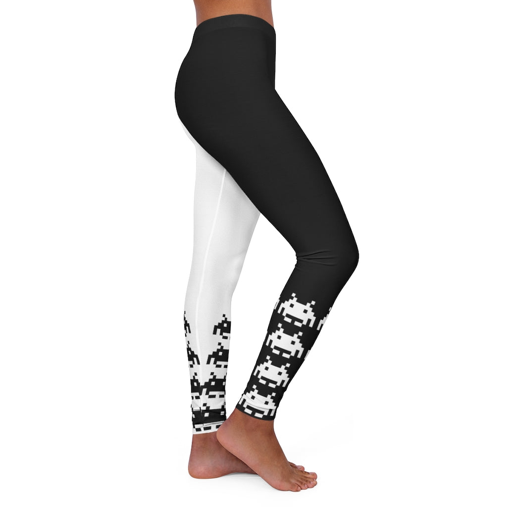 Women's Leggings - Monochromatic Invaders