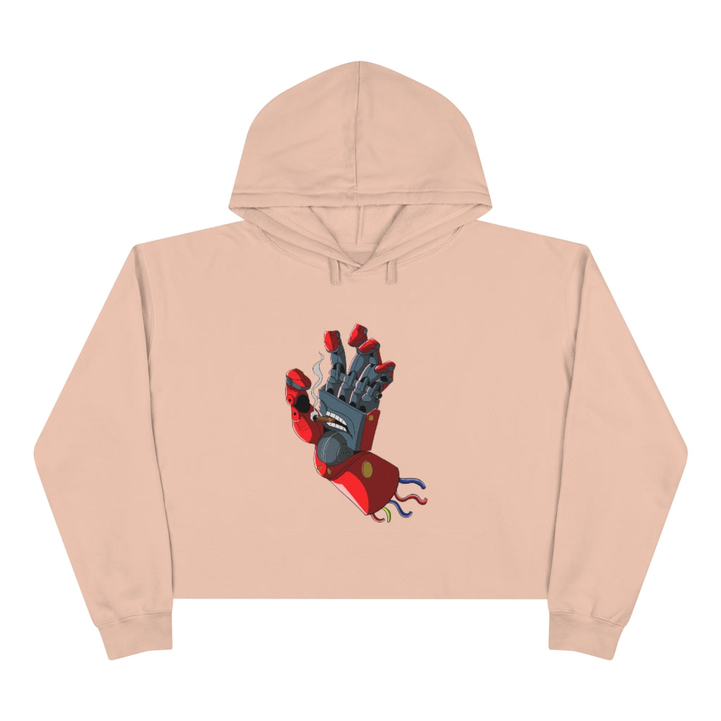 Pink Metal Gear Cropped Hoodie Gaming Fashion