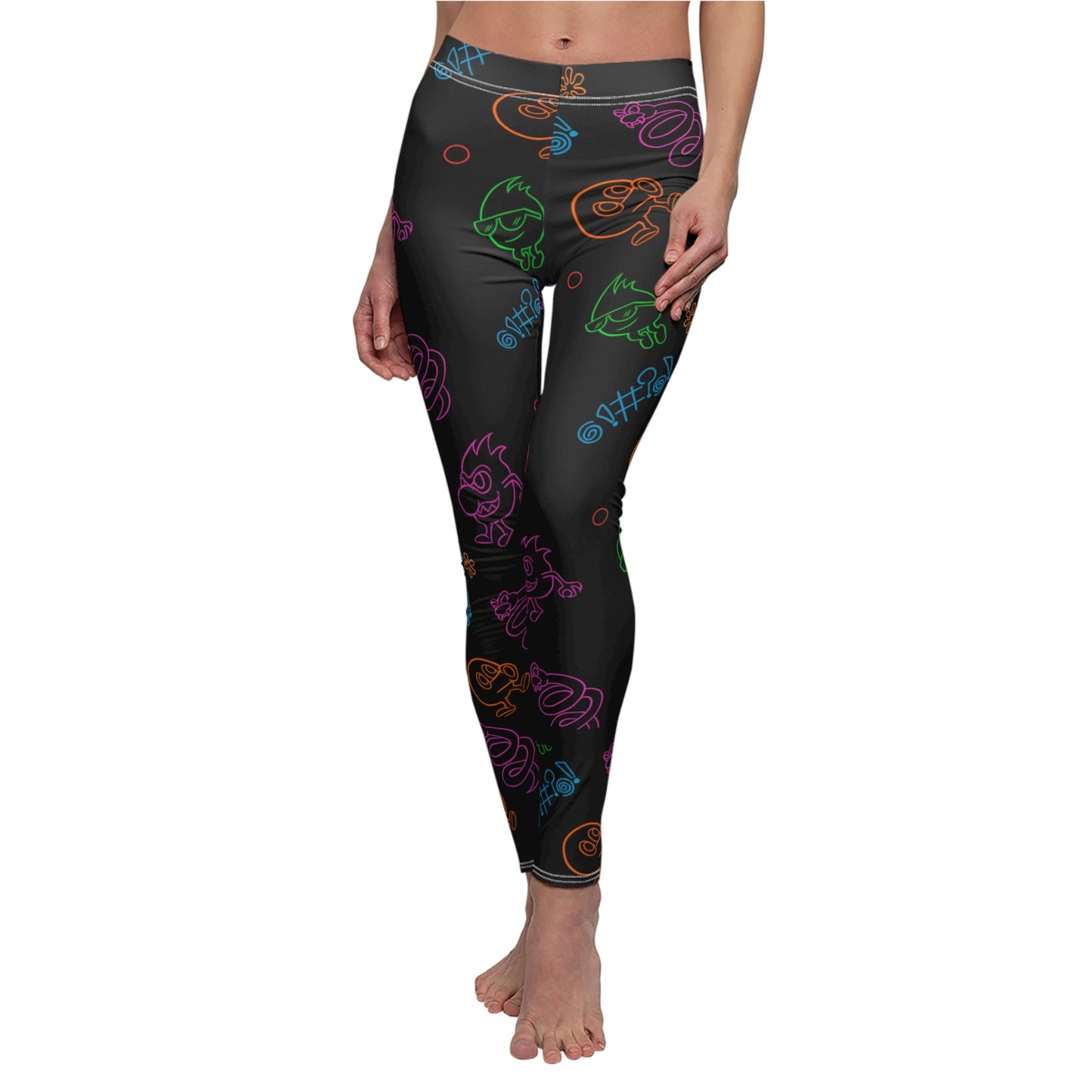 Women's Leggings - Neon Q-Bert