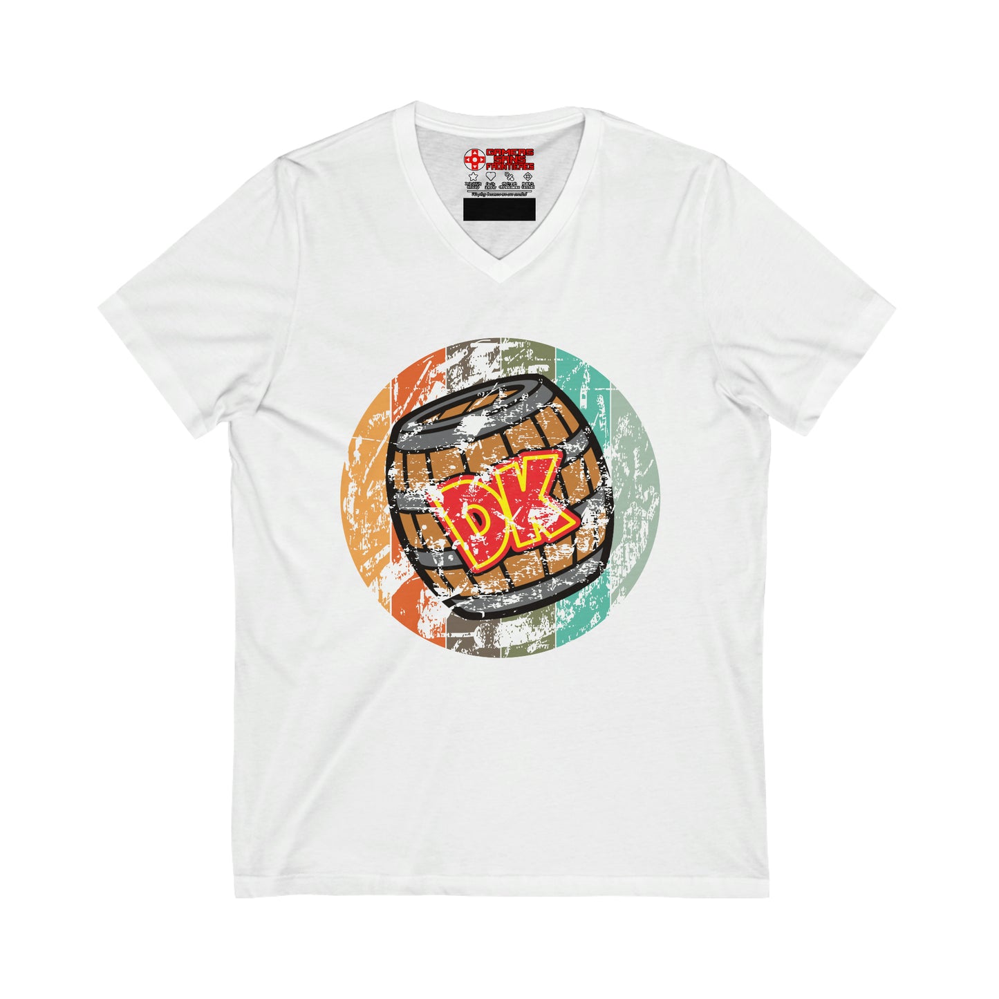 Donkey Kong Men's V Tee - DK Vintage Barrel
