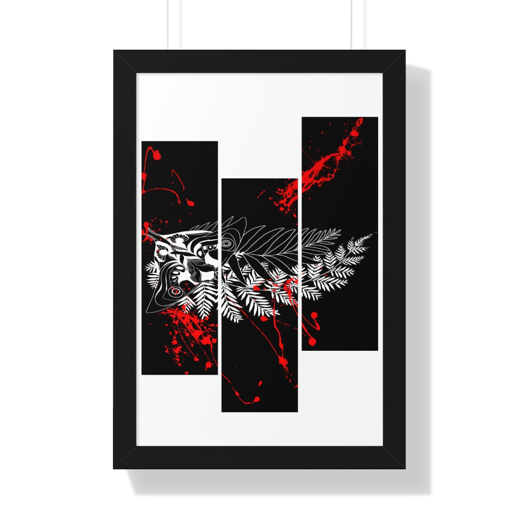Framed Poster - Moth Tattoo Black