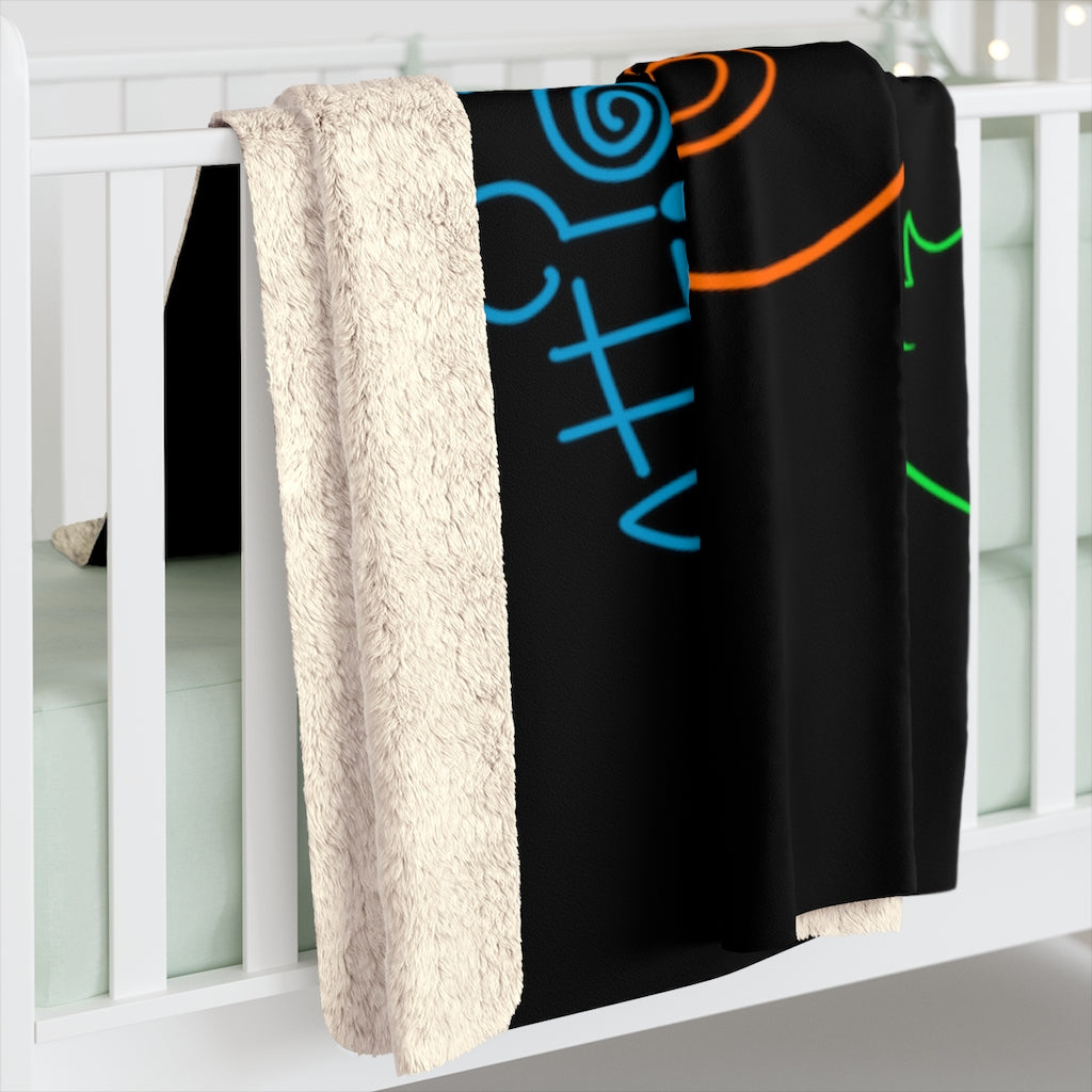 Sherpa Blanket - Neon Q-Bert