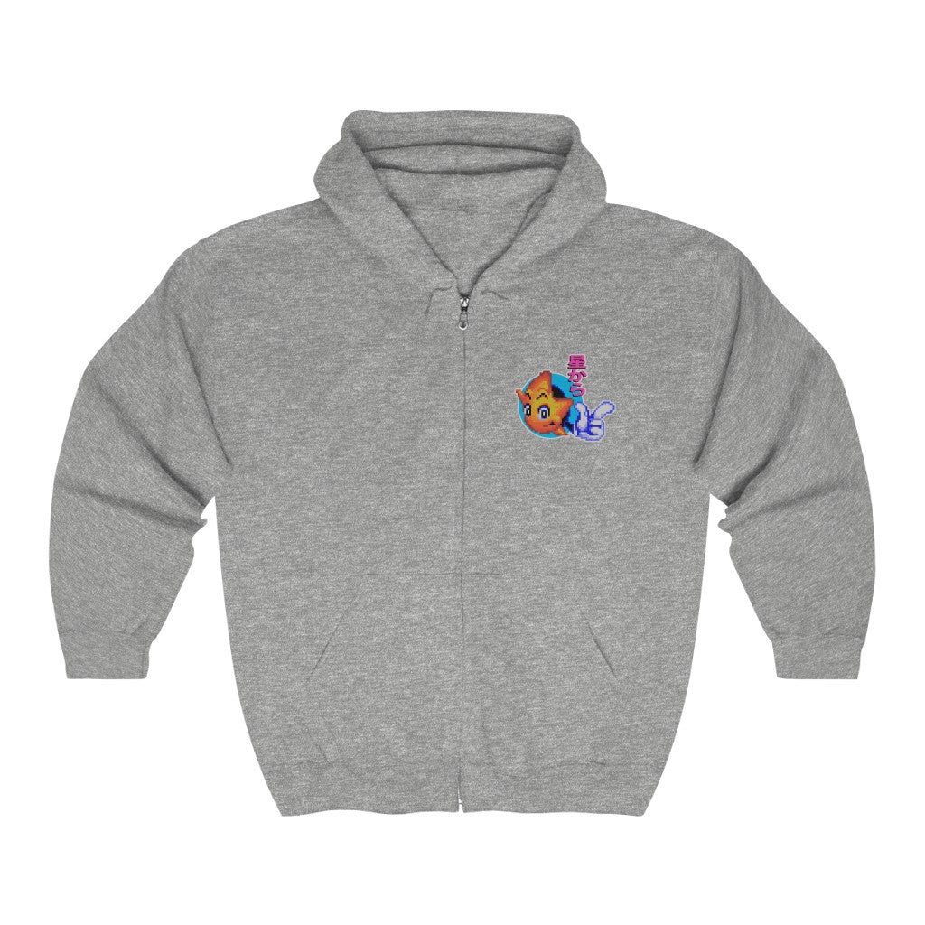 Grey Ristar Zip Hoodie Gaming Fashion