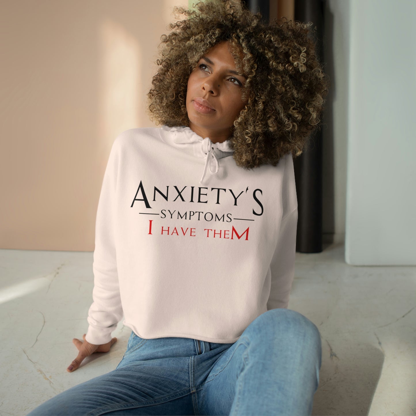 Women's Crop Hoodie - Anxiety's Symptons