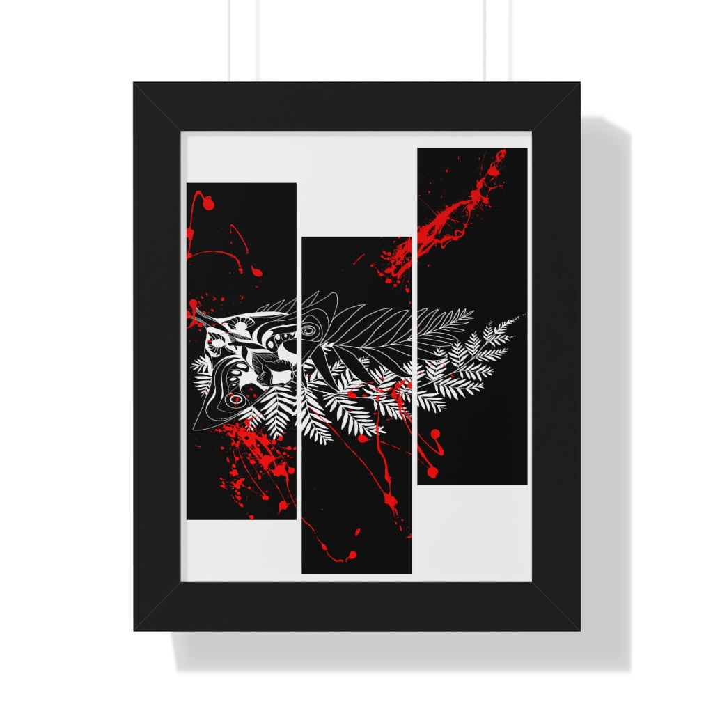 Framed Poster - Moth Tattoo Black