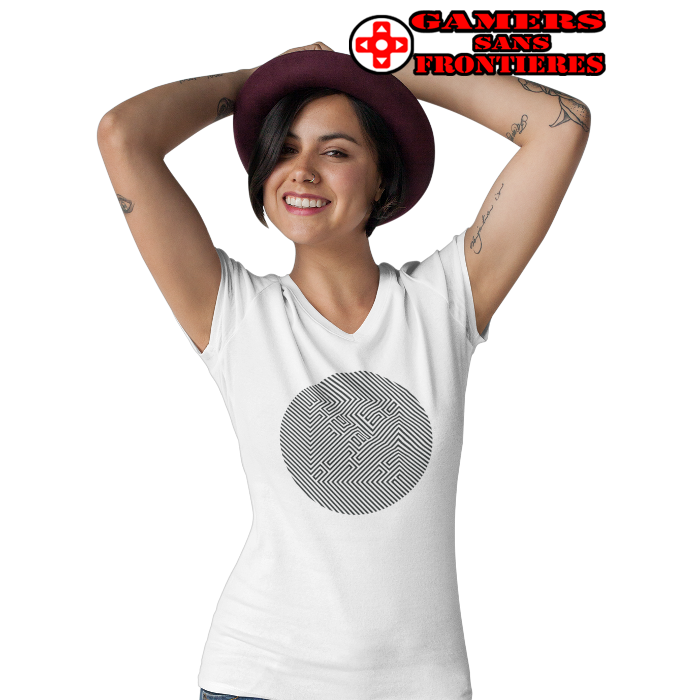 Women's V Tee - Block Stealth