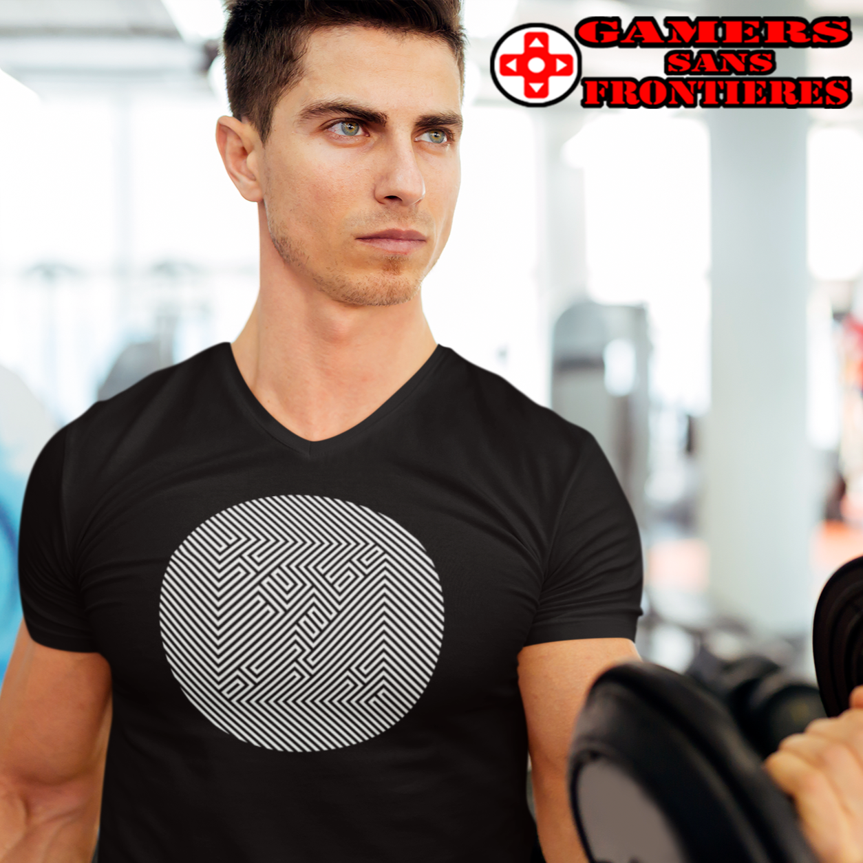 Super Mario Men's V Tee - Block Stealth