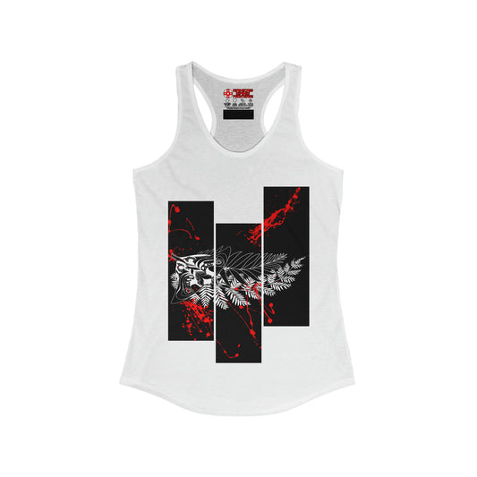 Women's Racerback tank - Moth Tattoo White