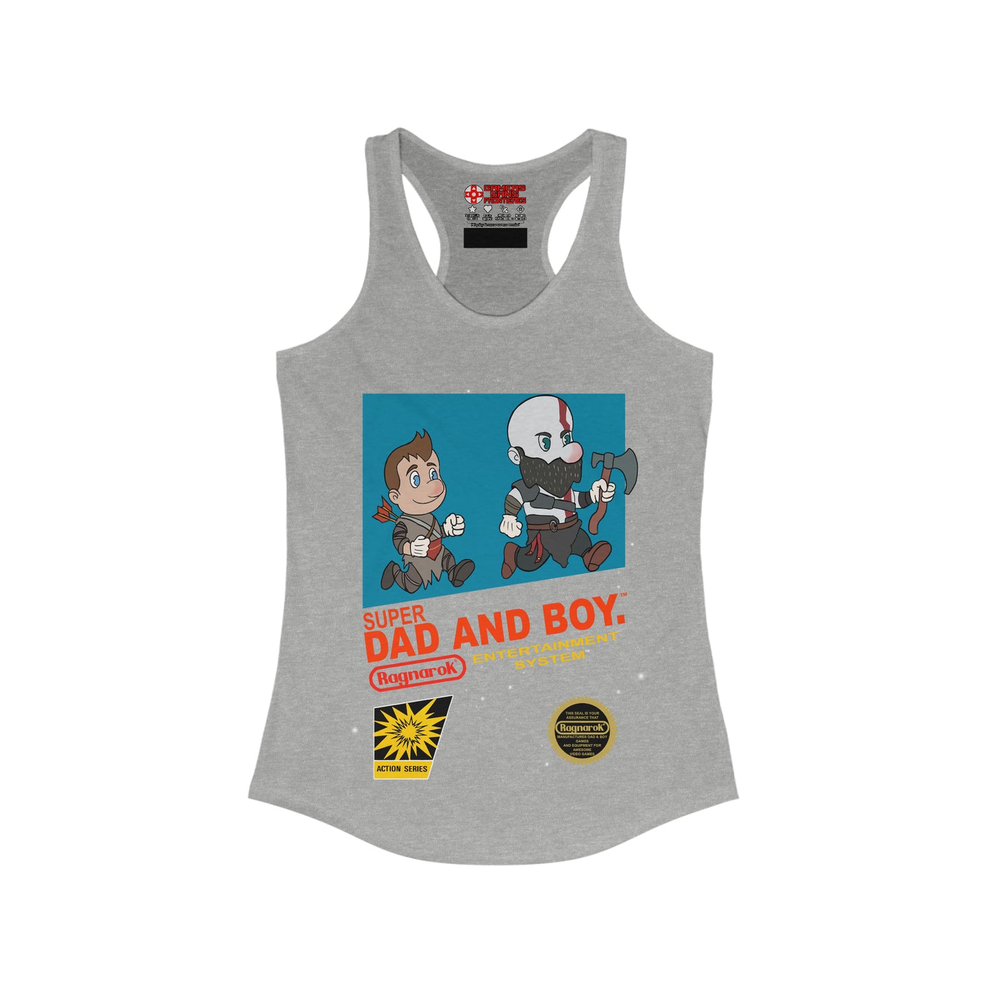 Women's Racerback Tank -Super Dad & Boy
