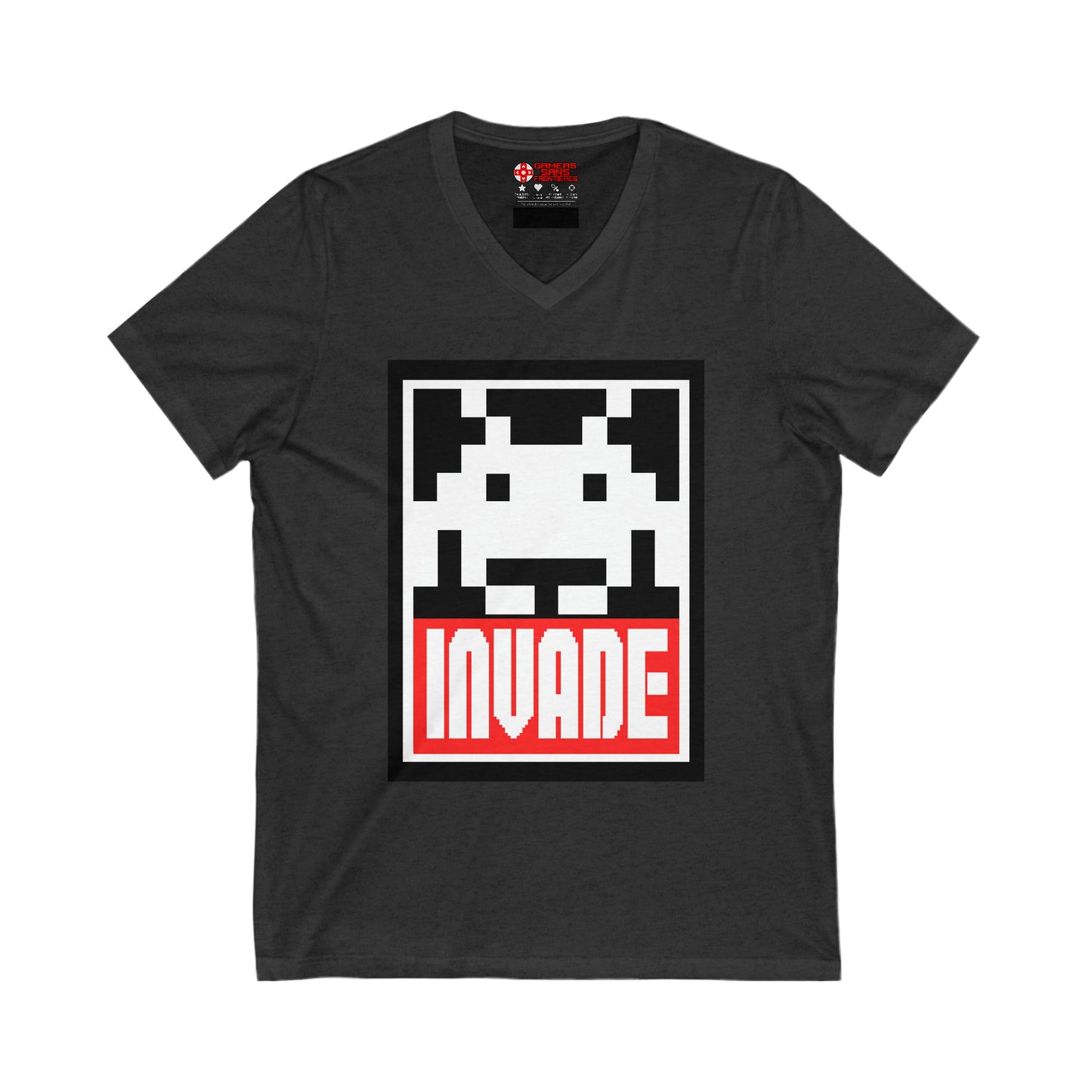 Space Invaders Men's V Tee - Invade & Obey