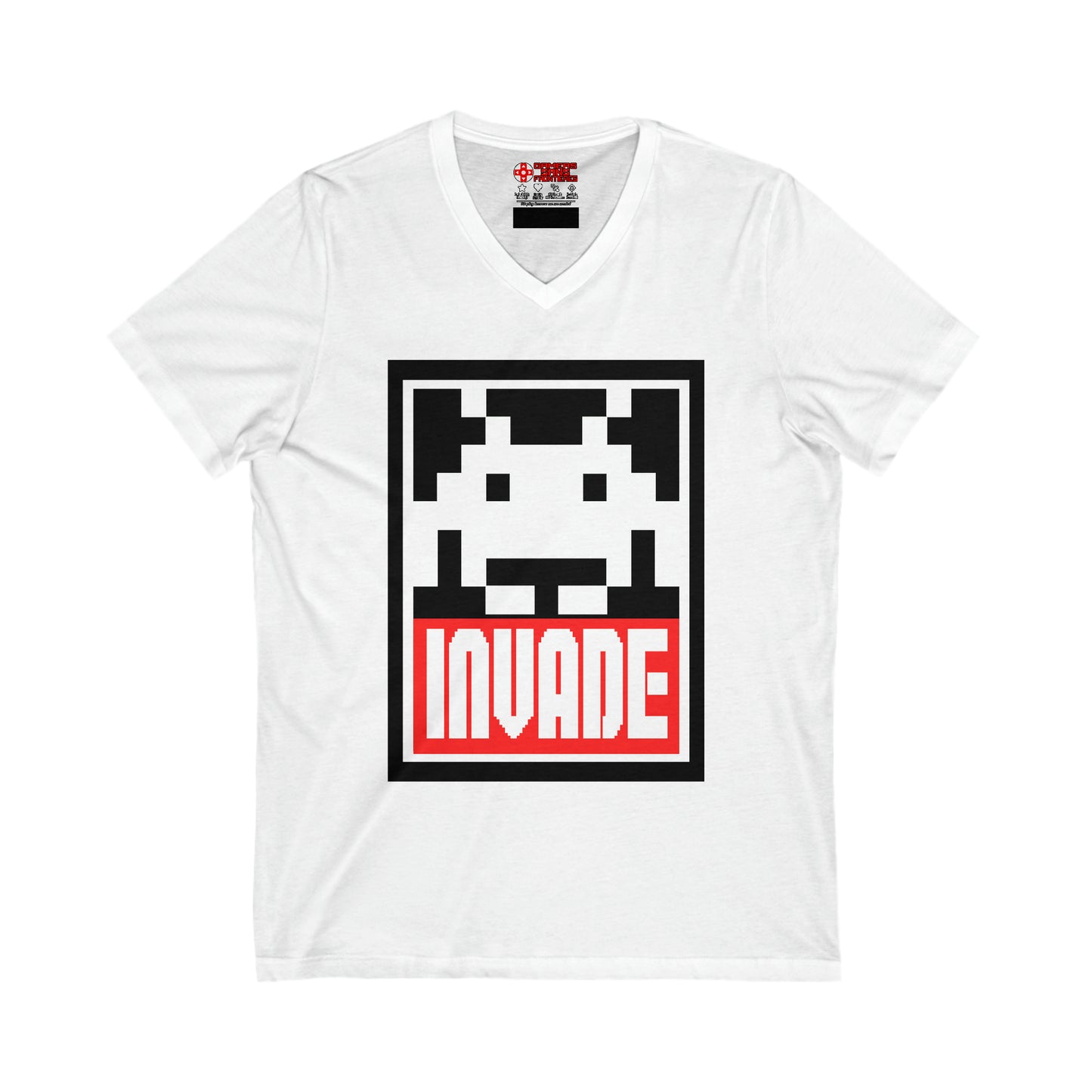 Space Invaders Men's V Tee - Invade & Obey