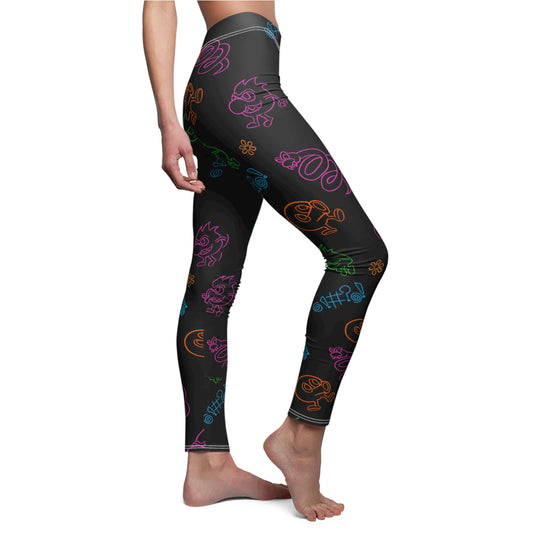 Women's Leggings - Neon Q-Bert