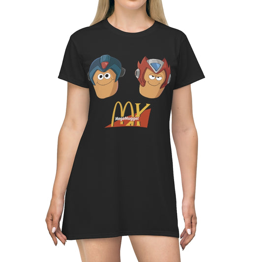 Black Mega Man Tee Dress Gaming Fashion