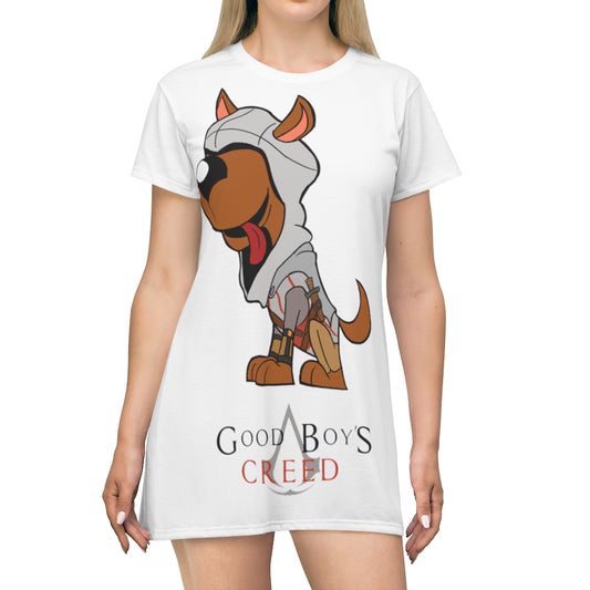White Assassin's Creed Tee Dress Gaming Fashion