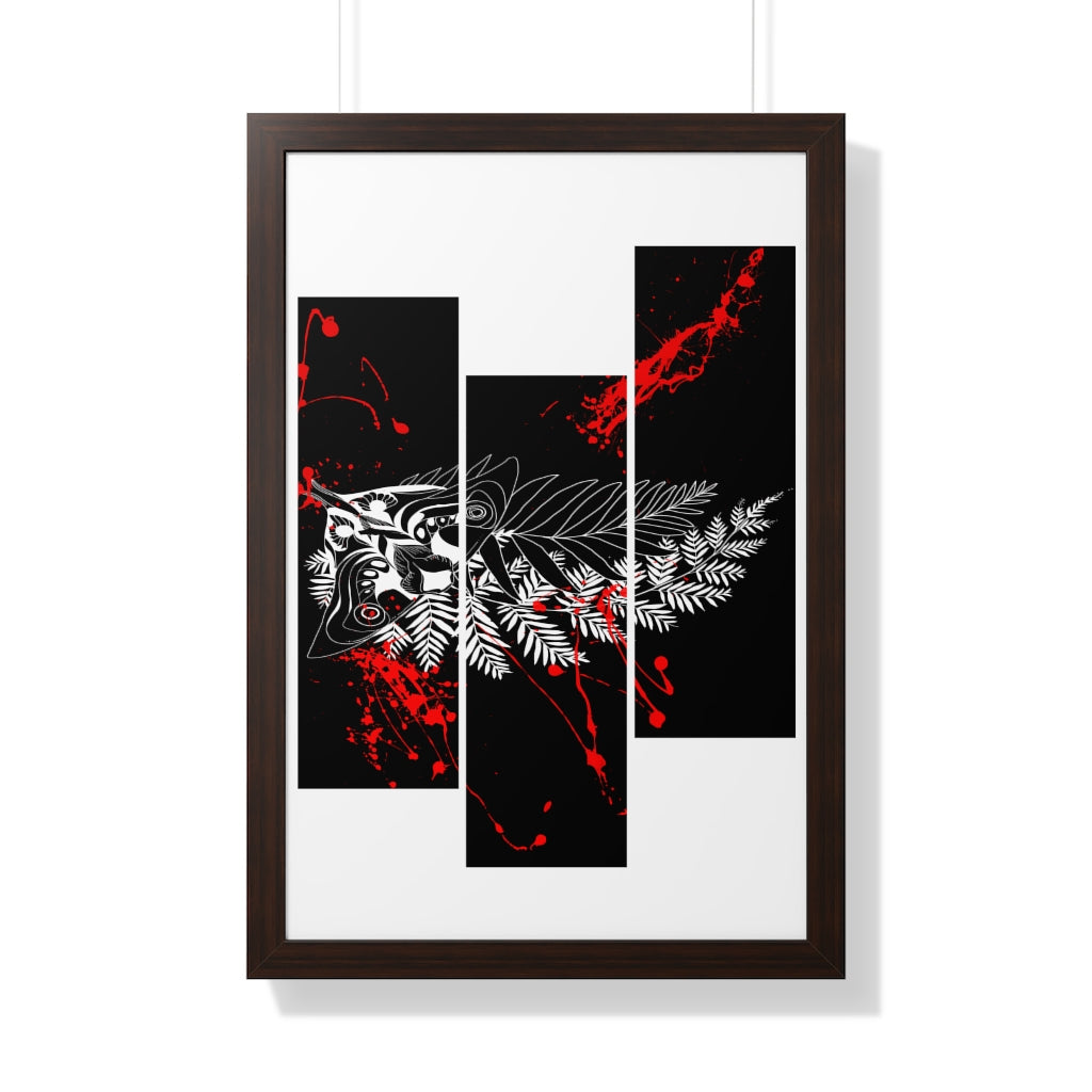 Framed Poster - Moth Tattoo Black