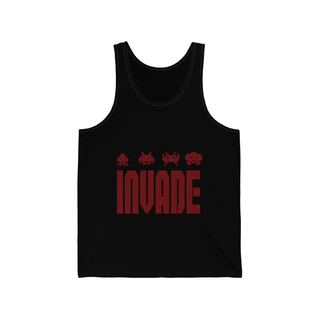 Black Space Invaders Tank T Shirt Gaming Fashion