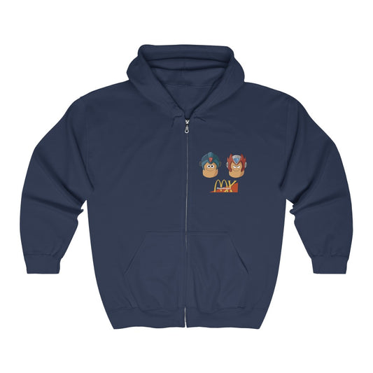 Navy Mega Man Zip Hoodie Gaming Fashion