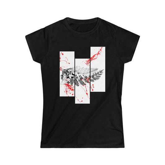 Women's Tee - Moth Tattoo Black