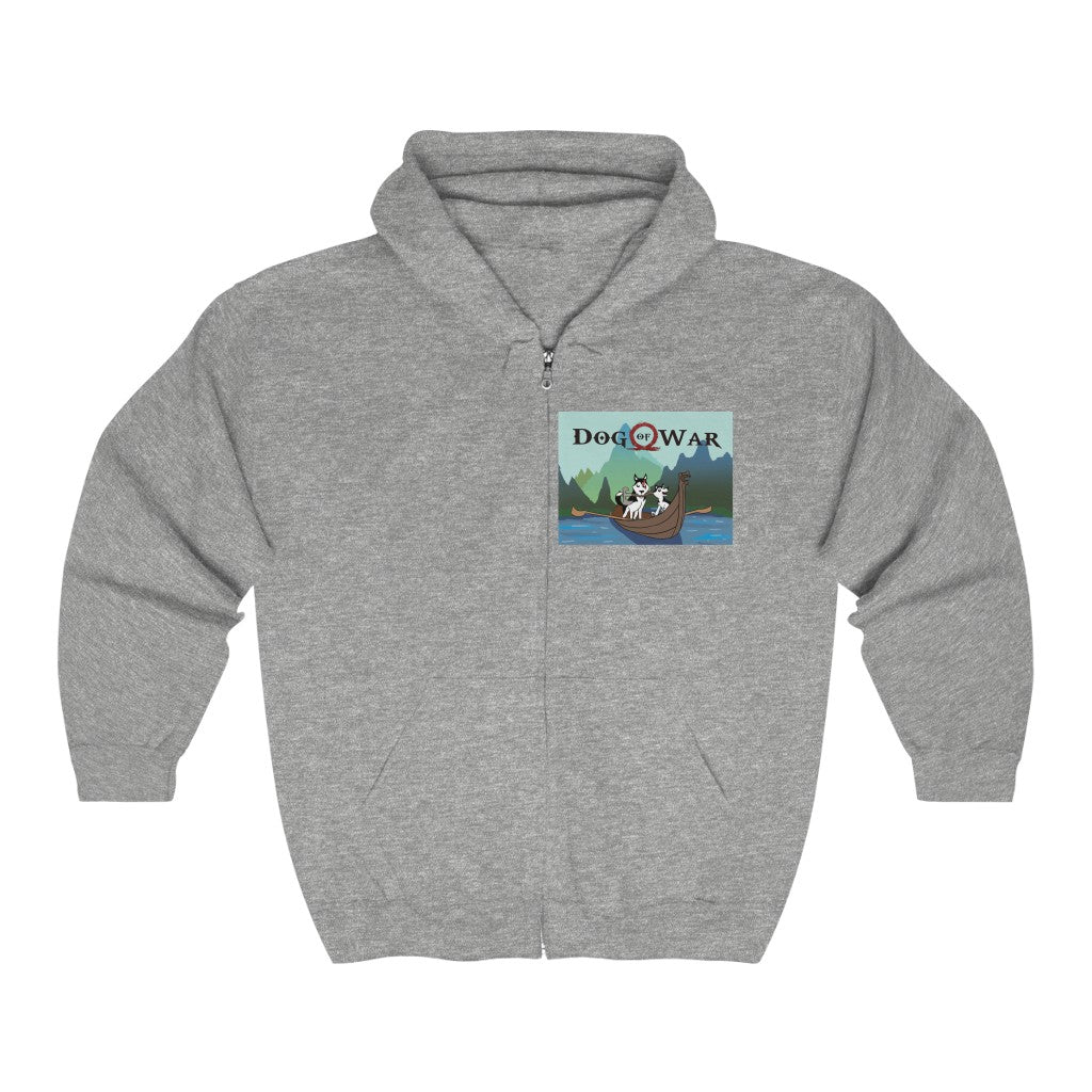 Grey God of War Zip Hoodie Gaming Fashion