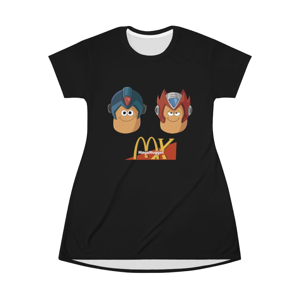 Black Mega Man Tee Dress Gaming Fashion