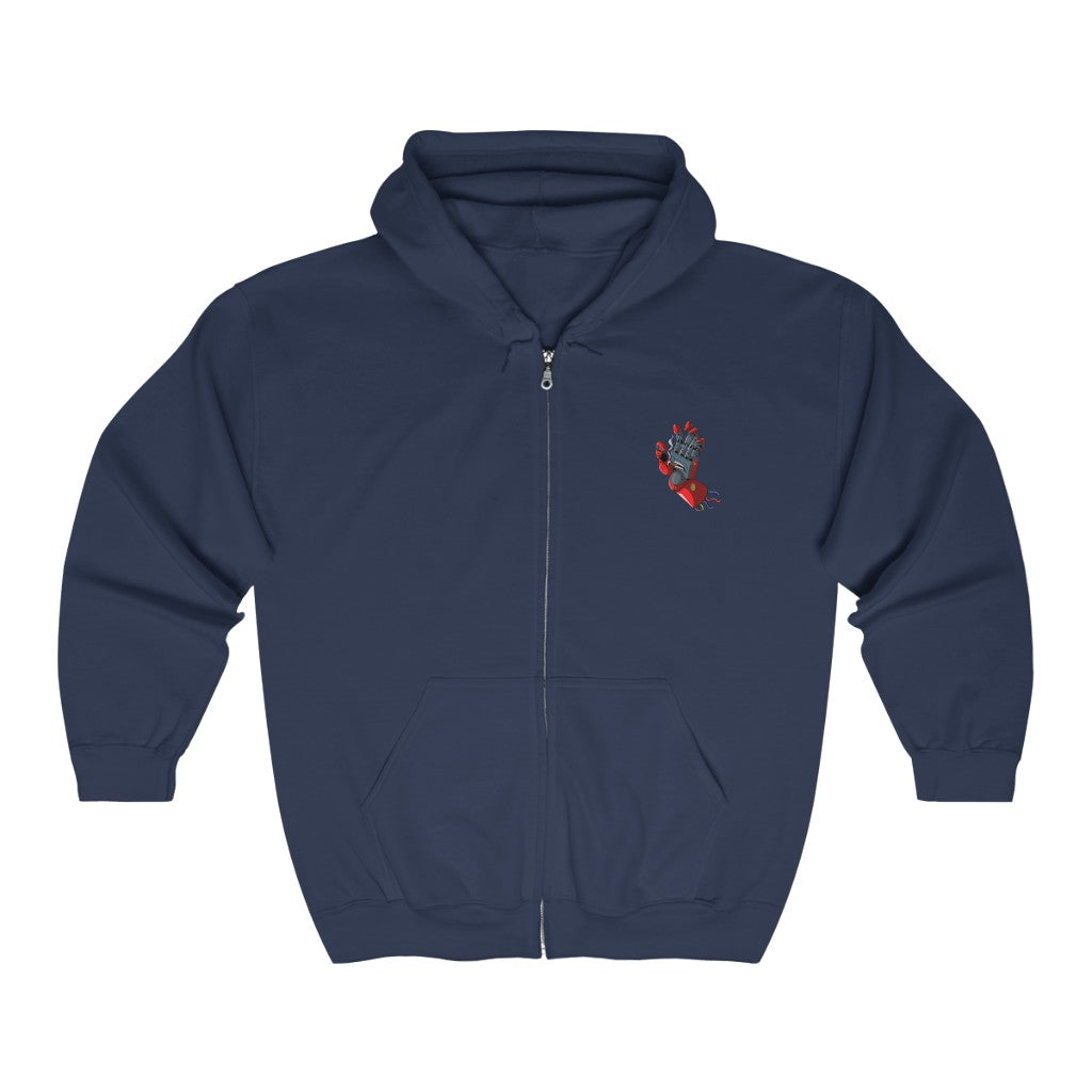 Navy  Metal Gear Zip Hoodie Gaming Fashion
